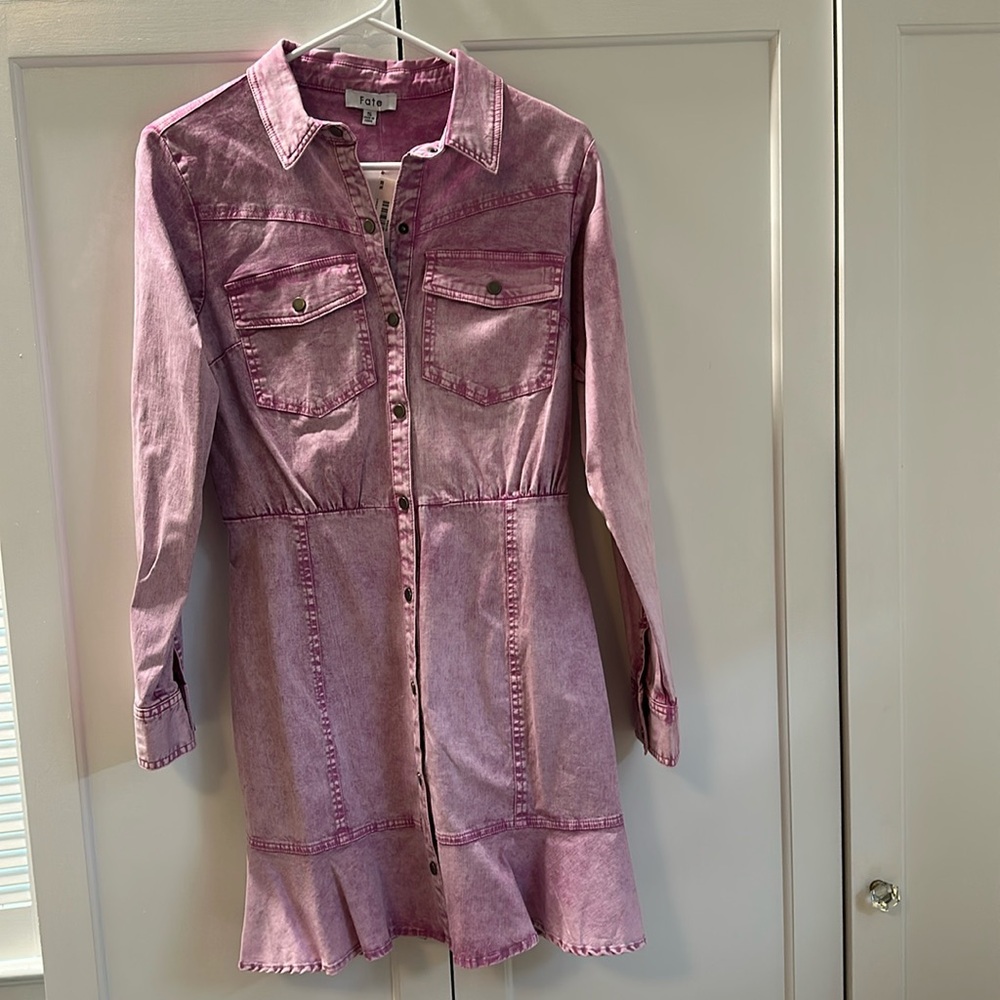 Fate NWT long sleeve denim dress